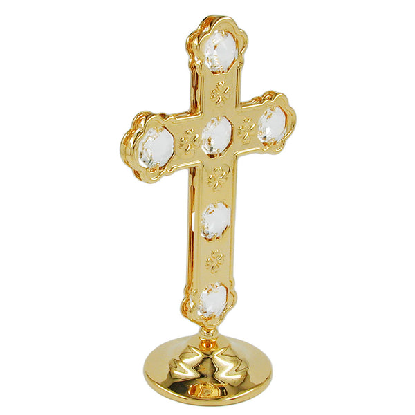 Tischdekoration 135x80mm Kreuz mit Glas-Steinen