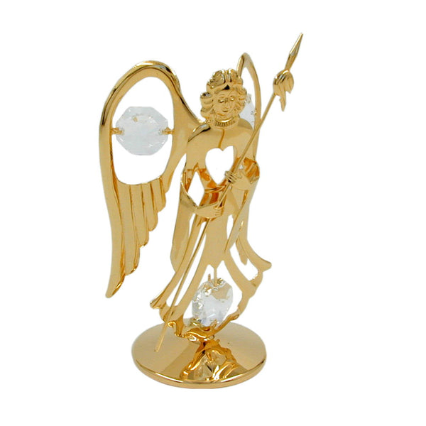Tischdekoration Engel mit Speer 95x46mm mit Glas-Steinen