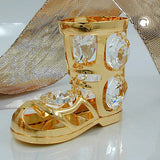 Hängedekoration 43x55mm Nikolausstiefel mit Glas-Steinen