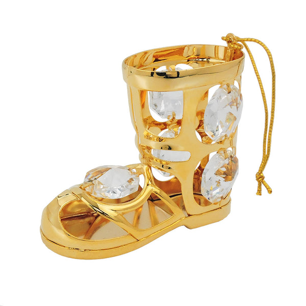 Hängedekoration 43x55mm Nikolausstiefel mit Glas-Steinen