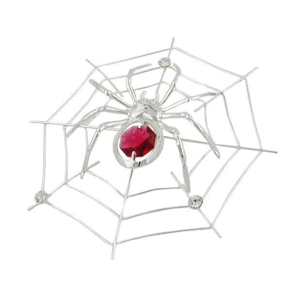 Suncatcher 25x110mm Spinne im Netz mit Glassteinen