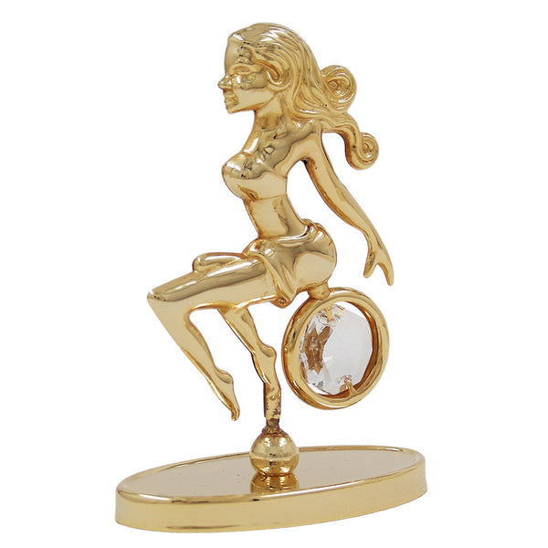 Tischdekoration Jungfrau 76x55mm Sternzeichen mit Glas-Stein