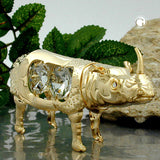 Tischdekoration Nashorn 96x47mm mit Glas-Steinen