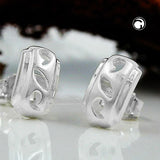 Stecker 9x5mm durchbrochen matt glänzend mit Zirkonia Silber 925