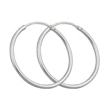 Creole 25mm Drahtcreole mit Steckverschluss glänzend Silber 925