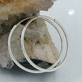Creole 30mm Drahtcreole mit Steckverschluss glänzend Silber 925