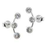 Stecker 15mm mit je 3x Zirkonias Silber 925