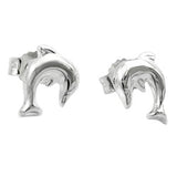 Stecker 7mm springender Delfin Silber 925
