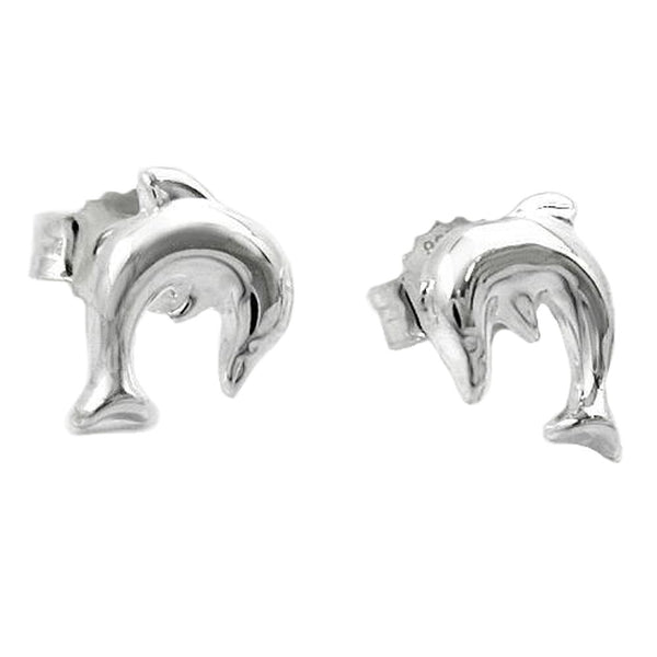 Stecker 7mm springender Delfin Silber 925