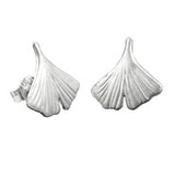 Stecker, 12, Ginkgoblatt matt Silber 925