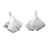 Stecker, 12, Ginkgoblatt matt Silber 925