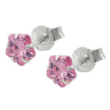 Stecker, Zirkonia pink, Silber 925
