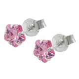 Stecker, Zirkonia pink, Silber 925