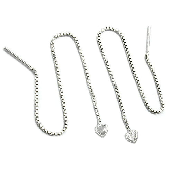 Durchzieher 110x5mm Herz mit Zirkonia Silber 925