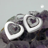 Brisur, Herz rhodiniert, Silber 925