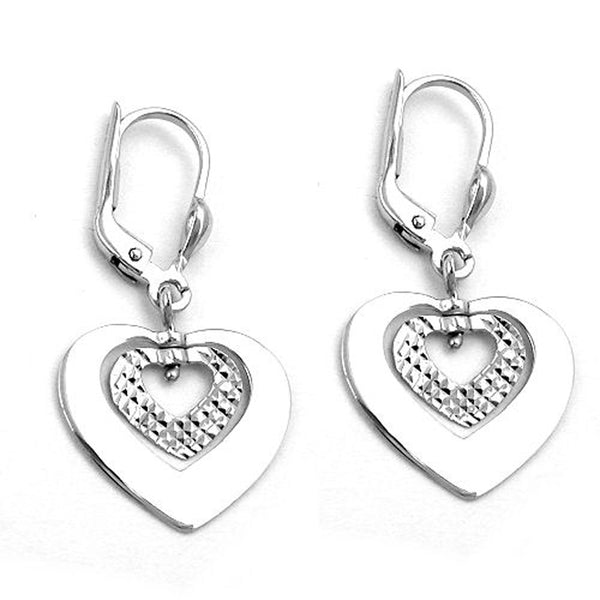 Brisur, Herz rhodiniert, Silber 925