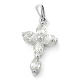 Anhänger, Kreuz mit Zirkonia, Silber 925