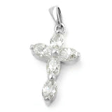 Anhänger, Kreuz mit Zirkonia, Silber 925