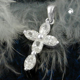 Anhänger, Kreuz mit Zirkonia, Silber 925