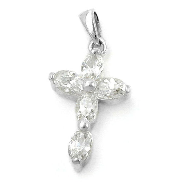 Anhänger, Kreuz mit Zirkonia, Silber 925
