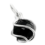 Anhänger, Zirkonia schwarz, Silber 925