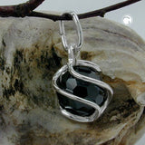 Anhänger, Zirkonia schwarz, Silber 925