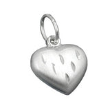 Anhänger Herz matt-diam. Silber 925