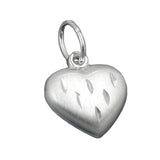 Anhänger Herz matt-diam. Silber 925