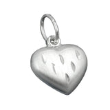 Anhänger Herz matt-diam. Silber 925