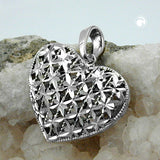 Anhänger, Herz diamantiert, Silber 925