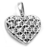 Anhänger, Herz diamantiert, Silber 925