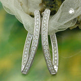 Creole 30x12x3mm Klappscharnier spitzoval Zirkonias rhodiniert Silber 925