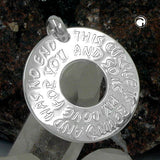 Anhänger 25mm Kreis mit Prägung LOVE HAS NO END Silber 925