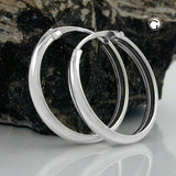 Creole 19mm glänzend Drahtcreole mit Steckverschluss Silber 925