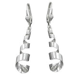 Ohrbrisur Ohrhänger Ohrringe 43x8mm Spirale glänzend Silber 925
