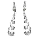 Ohrbrisur Ohrhänger Ohrringe 43x8mm Spirale glänzend Silber 925
