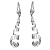 Ohrbrisur Ohrhänger Ohrringe 43x8mm Spirale glänzend Silber 925