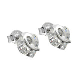 Stecker 7,5x7mm Herz aus Zirkonia Silber 925