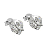 Stecker 7,5x7mm Herz aus Zirkonia Silber 925