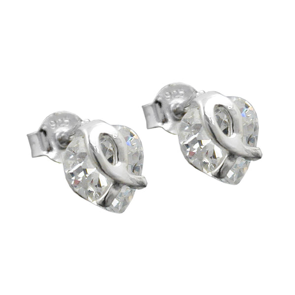 Stecker 7,5x7mm Herz aus Zirkonia Silber 925