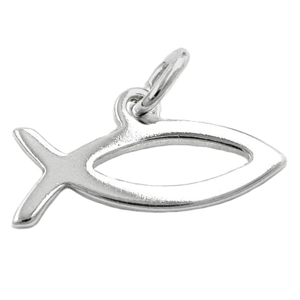 Anhänger 8x17mm Jesus-Zeichen glänzend Silber 925