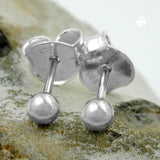 Stecker, 3mm Kugel, hohl, Silber 925