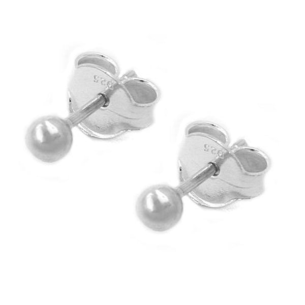 Stecker, 3mm Kugel, hohl, Silber 925