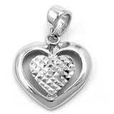 Anhänger, Herz diamantiert, Silber 925