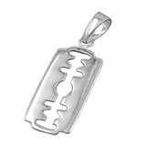 Anhänger 25x11mm Rasierklinge glänzend rhodiniert Silber 925