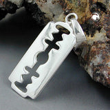 Anhänger 25x11mm Rasierklinge glänzend rhodiniert Silber 925