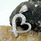 Anhänger, Herz rhodiniert, Silber 925