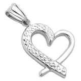 Anhänger, Herz rhodiniert, Silber 925