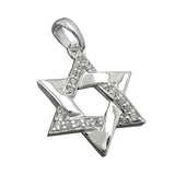 Anhänger15x14mm David-Stern mit Zirkonias glänzend rhodiniert Silber 925