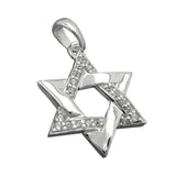 Anhänger15x14mm David-Stern mit Zirkonias glänzend rhodiniert Silber 925